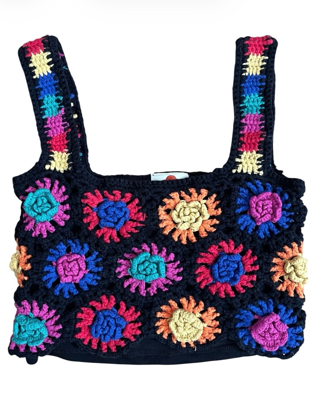 Farm Rio Colorful Crocheted Crop Top - Picture 5 of 13